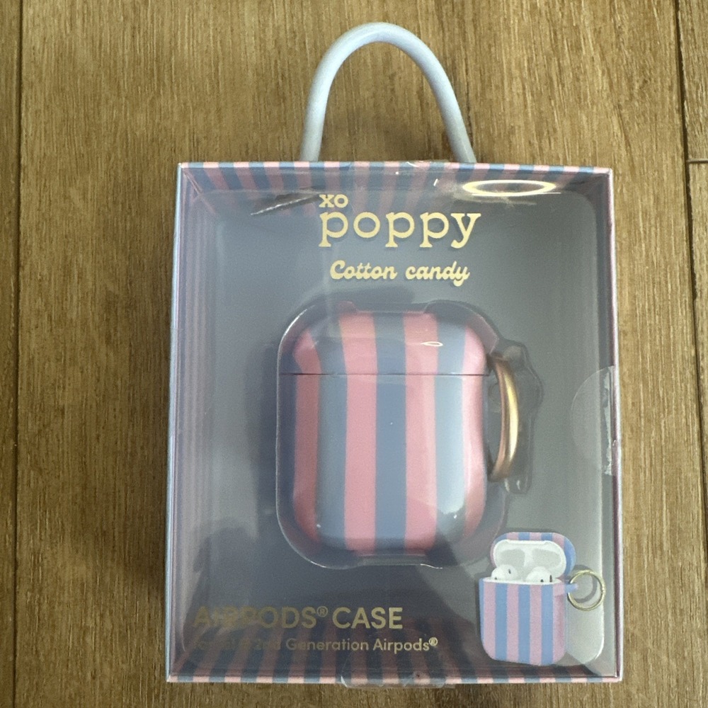 XO Poppy 1st & 2nd Generation AirPods Case Keychain‎ Cotton Candy Apple Ear Buds